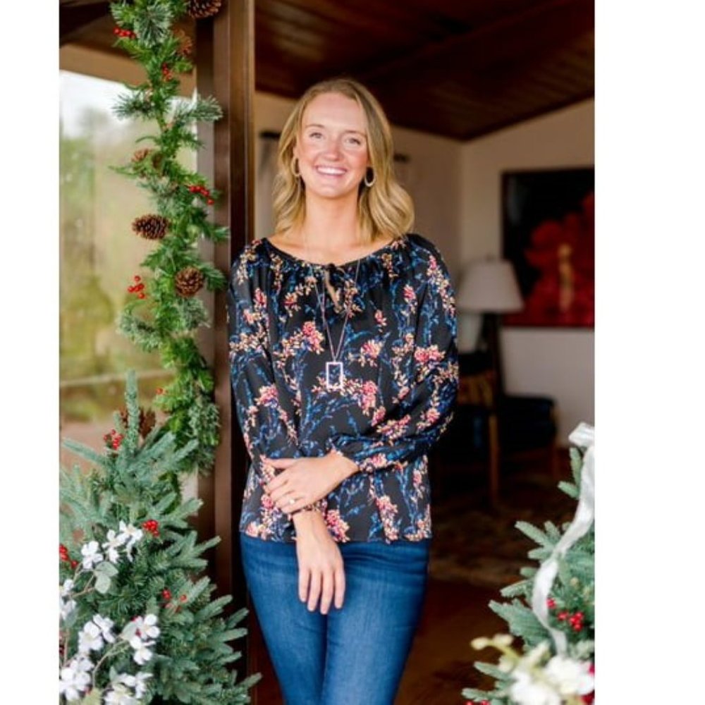 The Pioneer Woman Poet Blouse with Raglan Sleeves, XL NWT